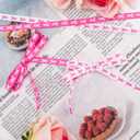 3 x BOXOB 2 Rolls Pink & White Breast Awareness Ribbons, Polyester Double-Sided Printing Breast Awareness Products Items Accessories for Gift Wrapping DIY Crafts Hair Bows & Party Decoration