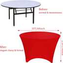 4 Pack 5FT Round Spandex Tablecloth 60" Round Elastic Table Cover Washable Wrinkle Resistant Fitted Table Cloth for Wedding Party Birthday Banquet Bar Events(Red)