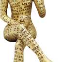 Gold Reading Women Figurine, Thinker Statue for Home Decoration, Resin Modern Abstract Aesthetic Sculptures, Small Art Golden Statue for Shelf Living Room Dining Room Office Desktop Coffee Table