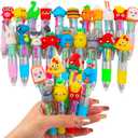 CZWZ 20Pcs Mini Multicolor Pens in One 4-in-1 Cute Pens Bulk for Kids, Fun Kawaii Ballpoint Pens for Birthdays and Children's Party Favors Gifts Teacher School Supplies