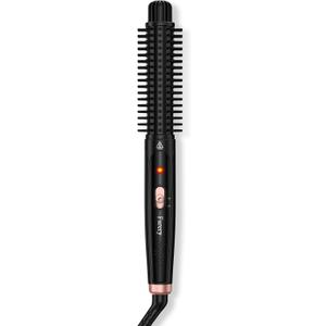 Farery 1 Inch Curling Iron Brush, Heated Round Brush for Compact Bouncy Curls, Hot Brush with Anti-Scald Hard Bristles, Lightweight, Dual Voltage Travel Hair Tool 360 Swivel Cord, 410F Fast Heat