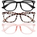 Gaoye Stylish Blue Light Glasses for Woman - Computer Glasses 99% Blue Light Blocking - Lightweight TR90 Frames - 3 pack