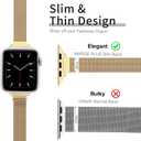 MARGE PLUS Slim Milanese Loop Compatible with Apple Watch Band for women 41mm 40mm 38mm, Stainless Steel Magnetic Mesh Strap work on iWatch Bands Series 11 10 9 8 7 6 5 4 3 & SE 3 2 1
