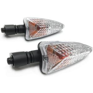 2Pcs Motorcycle Turn Signal Light Front Or Rear Indicator Compatible With Triumph Tiger 800/XC Tiger 1050 Daytona 675/R 2009-2018 (Long handle and Clear)