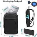 Business Backpack for Men Lightweight Commute Laptop Backpack Anti-Theft Water Resistant Backpack for 17.3 Inch Computer for Daily Office Work with Small Bag (Black,17.3")