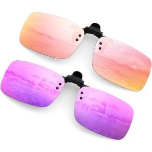 Hifot Clip on Sunglasses 4 Pack,Polarized Lens Fit Over Prescription Glasses,Flip up Rimless Sunglasses