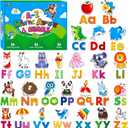 78 Magnetic Alphabet, 26 Uppercase, 26 Lowercase Letters & 26 Object Patterns, Adorable Animal Alphabet ABC Fridge Magnets Educational Letter Spelling Learning Toys Set for Toddlers 3 4 5 Years Old