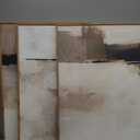 HOURIA Large Abstract Neutral Framed Canvas Wall Art Set,Brown Beige Wall Decor,Minimalist Textured Wall Painting,Modern Brush Stroke Line Art Print for Living Room,Bedroom,Office- 24"x36"x3