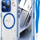 for iPhone 15 Pro Waterproof Case with Magsafe, Screen Protector, Lanyard, IP68 Military Full Body Shockproof, for Water Sports Outdoor Work, Funda para 15 Pro Impermeable, 6.1" Blue