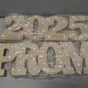 Rossesay 2 Pcs LED 2025 Prom Marquee Letters Signs Large Prom 2025 Letters with Lights Graduation Centerpieces for Tables Wooden Light up Signs Preschool Senior College Graduation Party Supplies