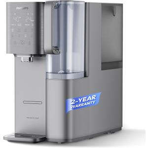 PHILIPS Reverse Osmosis Water Filter Countertop ADD6928DG/37(Cold&Hot), 6-Stage Mineralization Filtration System with Aquaporin Tech, Large Capacity for Family, 6L Tank,1.8L Jug, Reduce TDS
