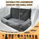 Large Dog Car Seat Under 100LBS,Dog Car Bed with Safety Tethers/Storage Pocket,Only for Back Seat-Gray