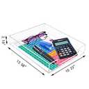 Tasybox Acrylic Letter Paper Organizer, Clear Desk Organizer Tray Stackable Desk Accessories Tray for School Home Office Supplies