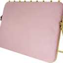 TANG SONG 10.24 Dual-Tone Metal Necklace Display Stand with Velvet Base Jewelry Holder for Retail & Home (Pink/White)