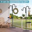 Upgraded 74" Shepherd's Hook Stand plantBird FeederWind Chime Hanger Stand, Waterproof Metal & Adjustable-Height Standing Pole Holder for Lantern and Wreath, Indoor & Outdoor2 Placement Racks)