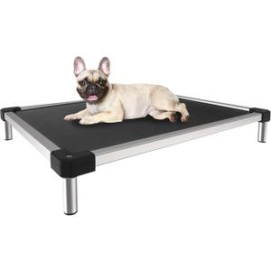 FXW TitanNest Chew-Proof Elevated Dog Bed, Raised Cot for Indoor/Outdoor/Camping Use, Durable & Waterproof Cooling Pet Bed for Extra-Small Dogs, 29.0" L x 18.0" W x 4.5" H, Black