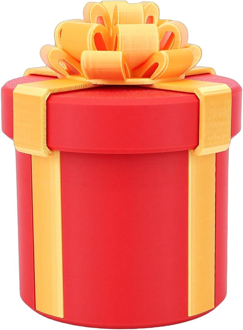 Annoying Nested Screw Gift Box 3D Printed 10 Layer Reusable Prank Fun Money Puzzle Cash Holder Round Red Gold