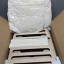 Wooden Cat beds for Indoor Cats,Large Double Cat House Cave with 2 Soft Cushion,Warm Cozy Pet Hideaway for Kittens & Big Cats,17.7"x16.9"x19.68" Natural