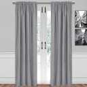 SUN+BLK Bradley Total Blackout Curtain Textured Thermal Insulated 1 Panel with Rod Pocket, Grey, 52x84, Wide Width