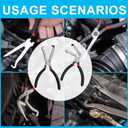 2Pcs Electrical Disconnect Pliers37960 37980 Automotive Tools Electrical Connector for Cars,Fuel Line Petrol Clip Pipe PliersDisconnect Tools for Push Tab Style Plugs (1*Red60+1*Red straight)