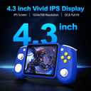 RG43H Pro Retro Handheld Game Console,Dual Game System with Powerful RK3562 Chip,4.3 Inch IPS Screen Retro Gaming Console,30+Emulators,Vibration Motor,HDMI TV Output,4000mAh Battery-64GB Klein Blue
