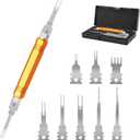 Terminal Removal Tool Kit, 8 PCS Electrical Pin Extractor Tool Double Head Detachable Terminal Release Tool for Metri,AMP,Molex Connector Automotive Repair Terminal Removal Tool