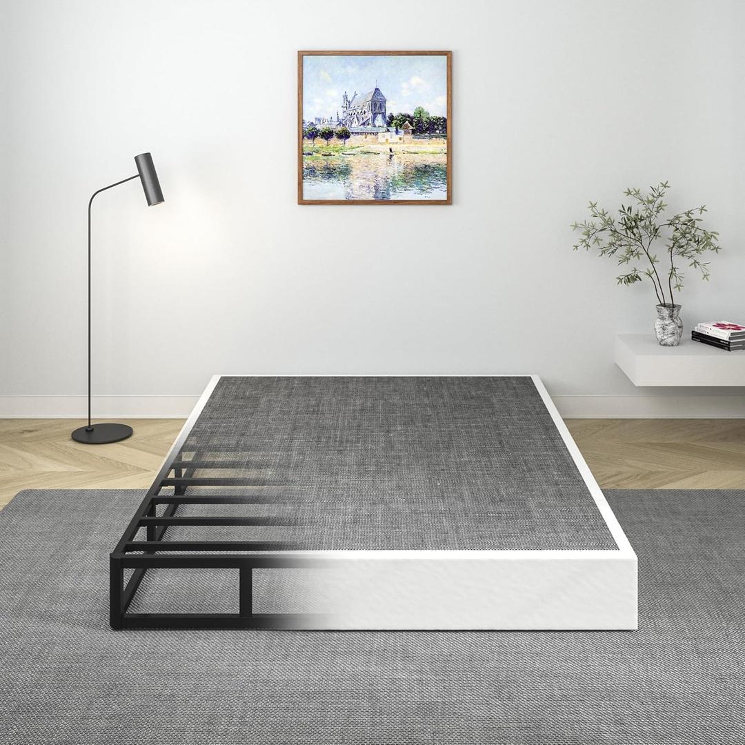 9 Inch Full Size Box Spring, Metal Heavy Duty Mattress Foundation with Fabric Cover, Easy Assembly Bed Base