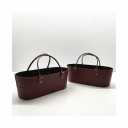 2 Holiday Gift Baskets Faux (Burgundy Red) Leather 