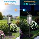12 Pack Solar Lights Outdoor Waterproof for Garden Walkway Pathway Lawn Yard Decorative Modern Landscape Lighting. (Cool White Light, 12)