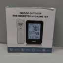Indoor Outdoor Thermometer Wireless Weather Station Inside Outside Thermometers Hygrometer Monitor,with 330ft Range Remote Sensor, Battery Powered Backlight Display (Black)