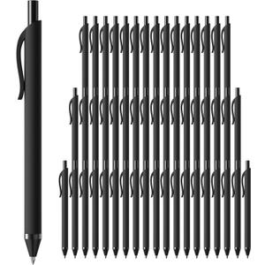 50 Pack Black Ink Pens - Bulk Pens, 1.0MM Medium Point Ballpoint Pens, Smooth Writing No Bleed Retractable Ball Point Pen (Black)
