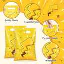 Reyoust Lightning Bolts Birthday Plastic Goodie Bags with Handles 50pcs | 9.8"x6.7", Thick Plastic, Party Treat Gift Bags, Waterproof, Oil resistant