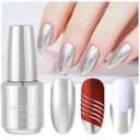 18ml Mirror Nail Polish, Silver Metal Nail Polish for Drawing Manicure No Need UV/LED Cure