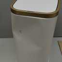 CEROELDA Small Bathroom Trash Can with Lid Soft Close-5L/1.3 Gal Stainless Steel Garbage Can-Step Pedal Wastebasket Slim Trash Bin for Office, Bedroom, Toilet, Live Room-White