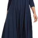 HOTOUCH Women's 3/4 Sleeve A-line and Flare Midi Long Dress (Medium)