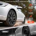 VEVOR Hubcaps Wheel Covers for 2017-2023 Tesla Model 3, 18 Inch Set of 4 Wheel Rim Cover Hubcaps OEM Style Replacement, R18 Size Snap On Car Hub Caps, Premium 10-Spoke ABS Tire Rim Caps, Matte Black
