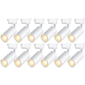 Ultra-Bright H Type White Track Lighting Heads, 12PCS 4000K Natural White 20W 2400lm for Accent Lighting, Dimmable LED Track Lighting Ceiling Spotlight Fixture