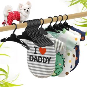 48 Pcs Dog Clothes Hangers 7 Inch Wide Non-Slip Plastic Pet Clothes Hangers Pet Clothing Holder Coat Hanger for Small Dog Cat Puppy Chihuahuas(Black)