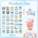 36 Sheets Baby Shower Games Iron on Transfers for T-Shirts, Cute Baby Boy DTF Transfers Ready to Press Heat Transfers Vinyl, Iron on Patches Decals for Baby Clothes Bibs Bodysuit DIY Crafts