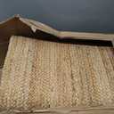 Natural Jute Area Rug 6x9ft - Handwoven Natural Fiber Rug for Living Room, Bedroom, and Entryway, Rustic & Boho Style