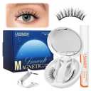 LASHVIEW Magnetic Eyelashes with Applicator Upgrade Soft Magnetic Eyelashes Natural Look Reusable No Glue or Eyeliner Needed Easy to Wear and Remove (RC01)