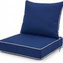 Outdoor Chair Cushion, 19 x 19 Inch Water&Fade Resistant Patio Furniture Chair Cushions, 4'' Thick Patio Loveseat Couch Seat Cushion with Handle Straps, Navy Blue