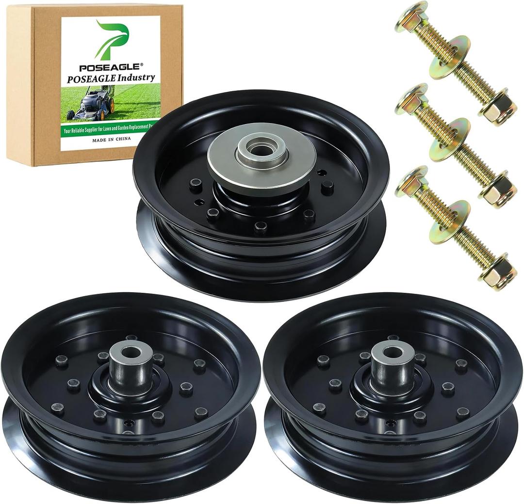 2 Pack 532196106 Idler Pulley with 532196104 Idler Pulley Replaces 532197379 532197380 for Husqvarna Z254 Z254f RZ5424 RZ5426 YTH24V48 YTH24V54 MZ54 LGT2654 LGT2554 Tractors