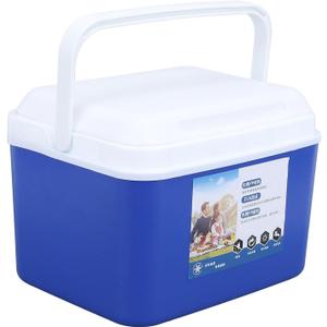 Large 5L Insulated Cooler Box Portable Ice Box for Travel Camping Picnic Fish, Insulated Cooler Box Hard Case Keeps Food Freshness and Drink Cool (Blue)