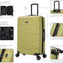 DUKAP SENSE Hardside Luggage with Spinner Wheels | 28 in Durable Lightweight Large Checked Suitcase for Travel | Zipper Clouser Suit Case with Gel Handles and Trolley | Green