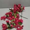 Artificial Hanging Flowers 28.35" Silk Bougainvillea UV Resistant Faux Flower Greenery Vines for Home Garden Porch Eave Wedding Wall Indoor Outdoor Decor (Fuchsia - Pack of 2)