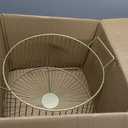 Round Metal Laundry Basket Gold Metal Wire Storage Basket Gold Metal Wire Storage Basket Large Capacity Decorative Open Grid Organizer with Handles for Living Room,Bathroom,Bedroom