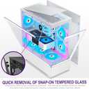 F1 PC Case - Pre-Installed 6 PWM ARGB Fan, ATX Mid-Tower Gaming PC Case, Type-C,360mm Radiator Support, FOIFKIN (White, F1)