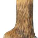 Women's Knee-High Faux Fur Boots - Furry Fluffy Warm Winter Snow Boots with Comfortable Round Toe for Cozy Outdoor and Indoor Use 9.5 Wide