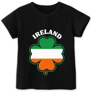 St Patricks Day Shirt Kids  Boys Girls Toddler Green T-Shirt Lucky Clover Ireland Shamrock Outfit 2T-8T (Black)